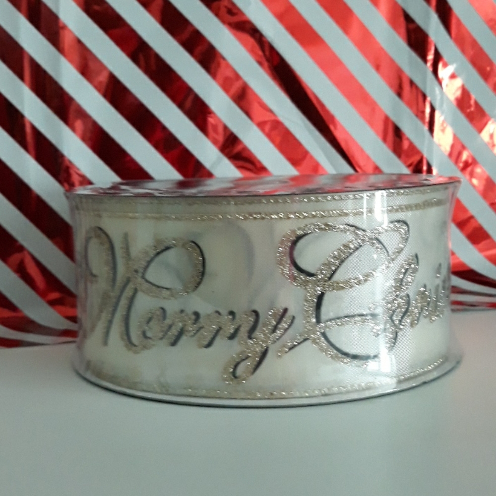Christmas ribbon 2 1/2" wired